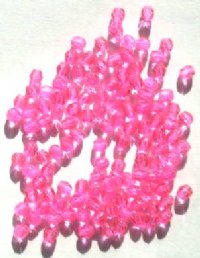 100 4mm Faceted Hot Pink Firepolish Beads